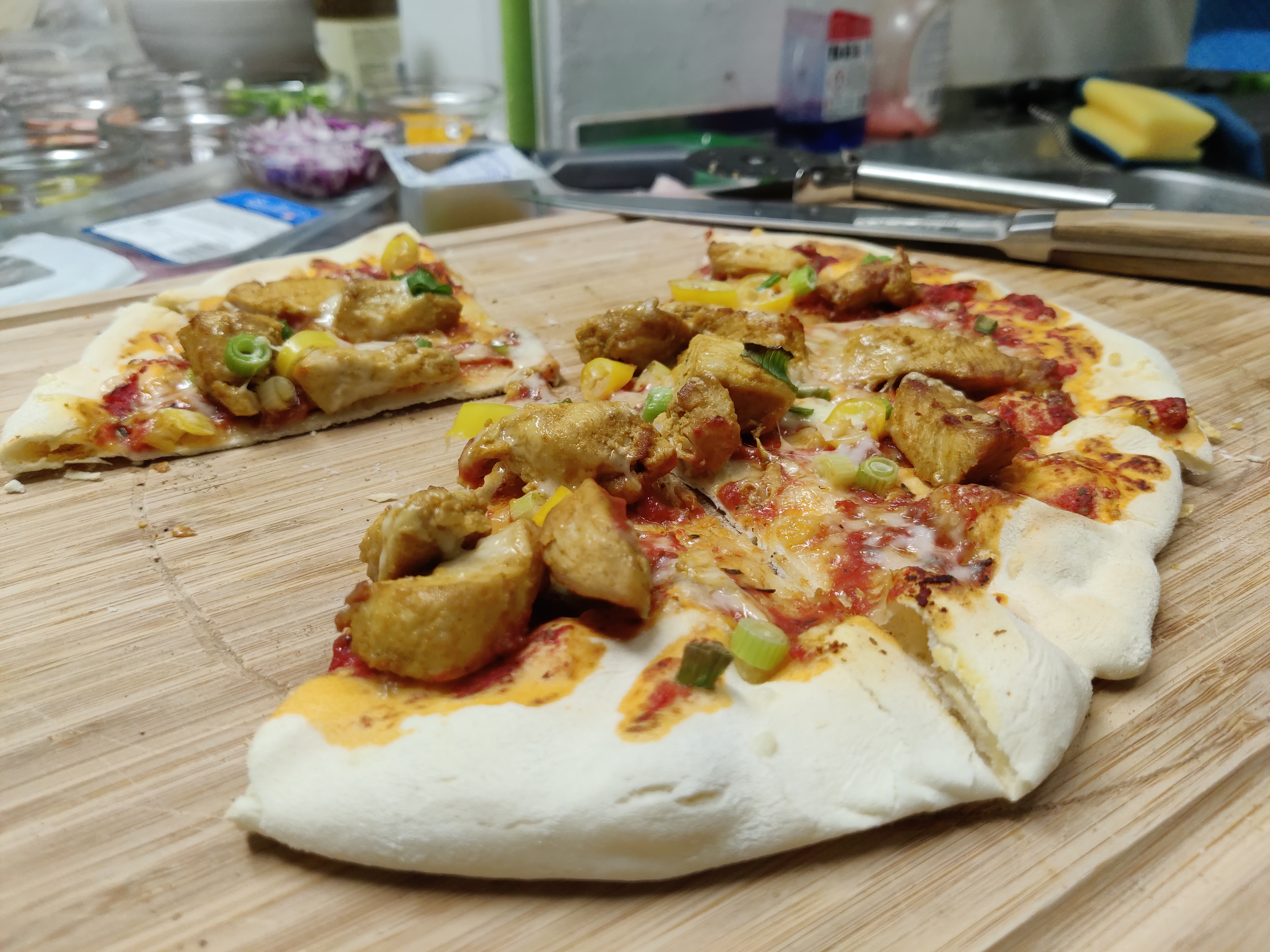 Pizza Hähnchencurry